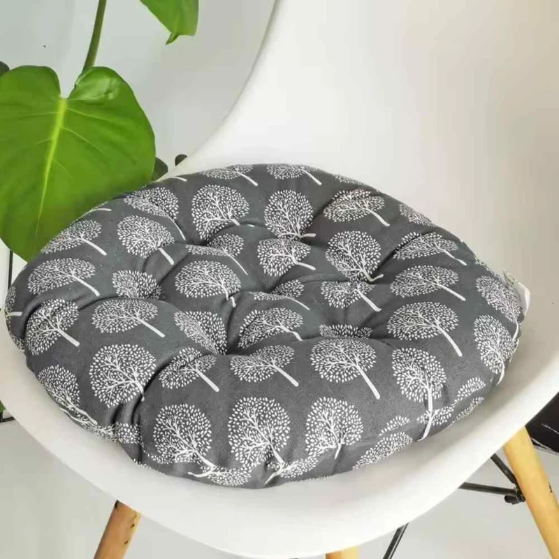 Coussin de Chaise Rond Arbre gris