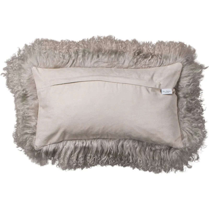 Coussin peau de mouton du Tibet sable