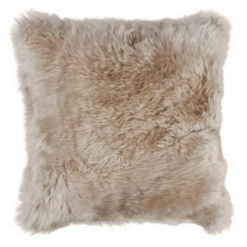 Coussin peau de mouton de Nouvelle-Zélande lin