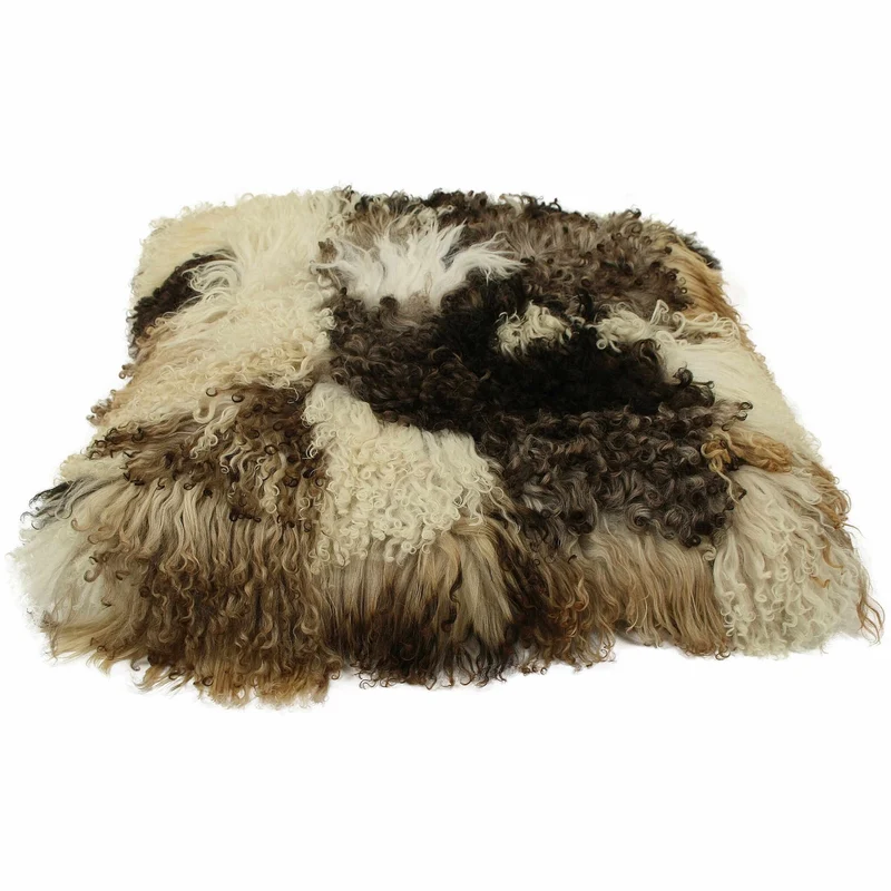 Coussin XXL peau de mouton bouclée