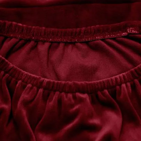 Housse de fauteuil à oreilles velours - Rouge Bordeaux - Élégance et Protection