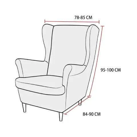 Housse de fauteuil à oreilles velours - Rouge Bordeaux - Élégance et Protection