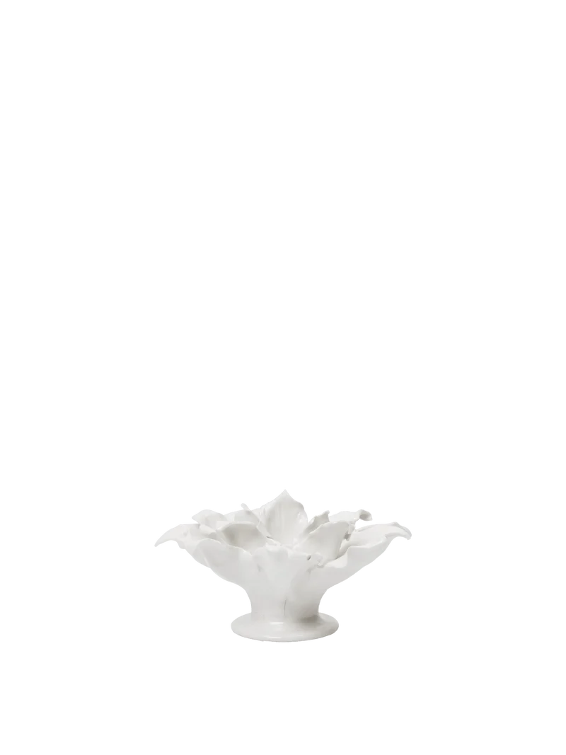 Holly Leaf Candle Holder - Off-White