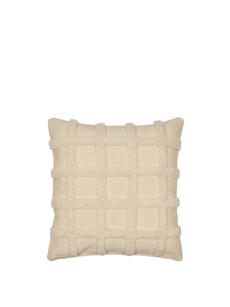 Norte Grid Cushion - Off-White