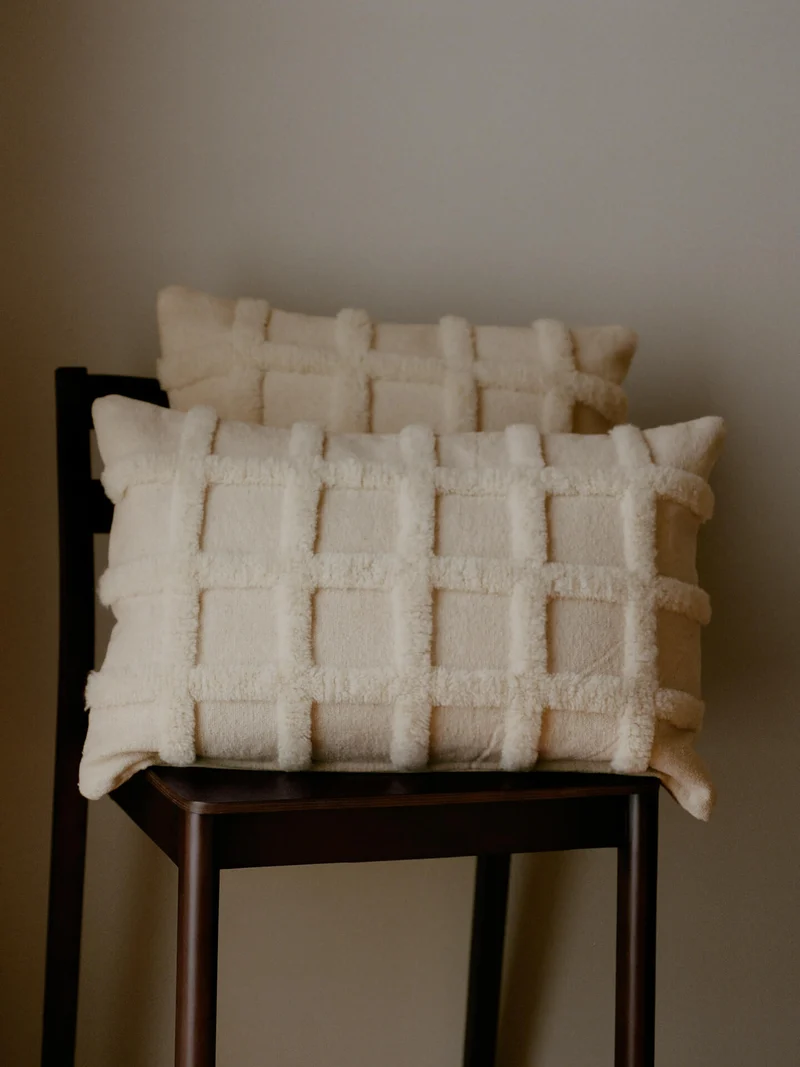 Norte Grid Cushion - Off-White