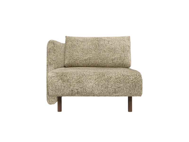 Dase Sofa Chaise Longue Left - Poppy Velvet - Butter/Black