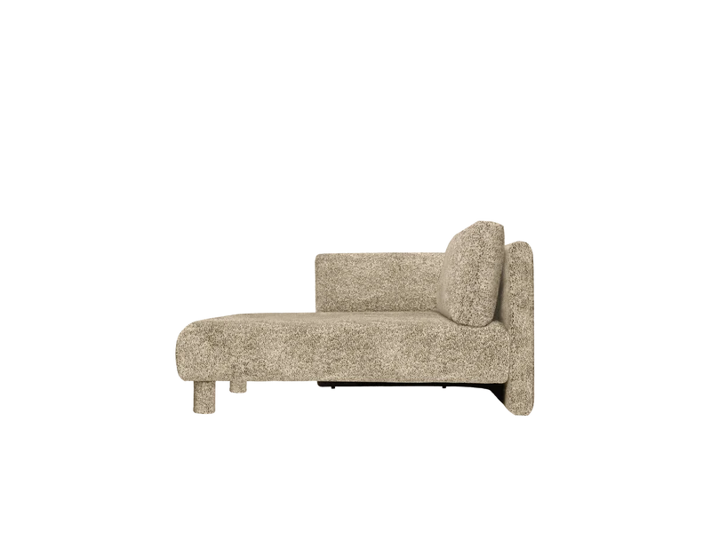 Dase Sofa Chaise Longue Left - Poppy Velvet - Butter/Black
