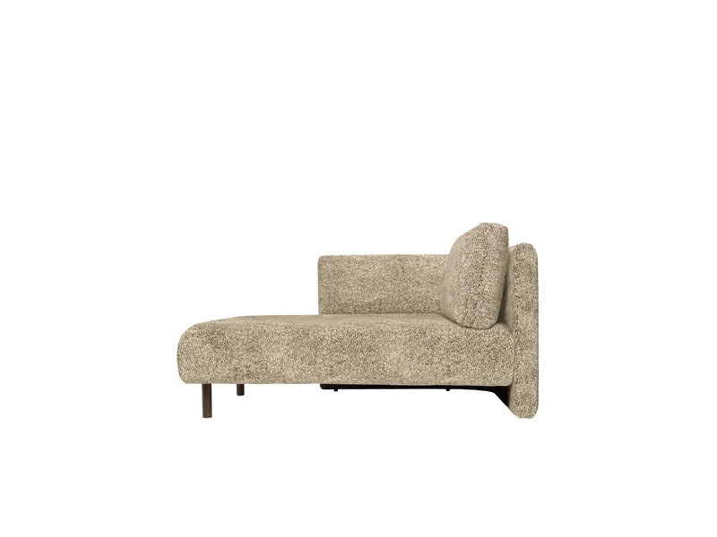 Dase Sofa Chaise Longue Left - Poppy Velvet - Butter/Black