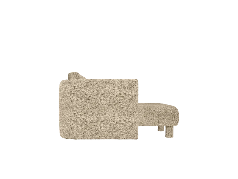 Dase Sofa Chaise Longue Left - Poppy Velvet - Butter/Black