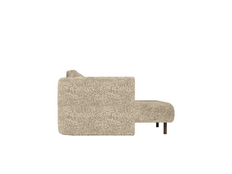 Dase Sofa Chaise Longue Left - Poppy Velvet - Butter/Black