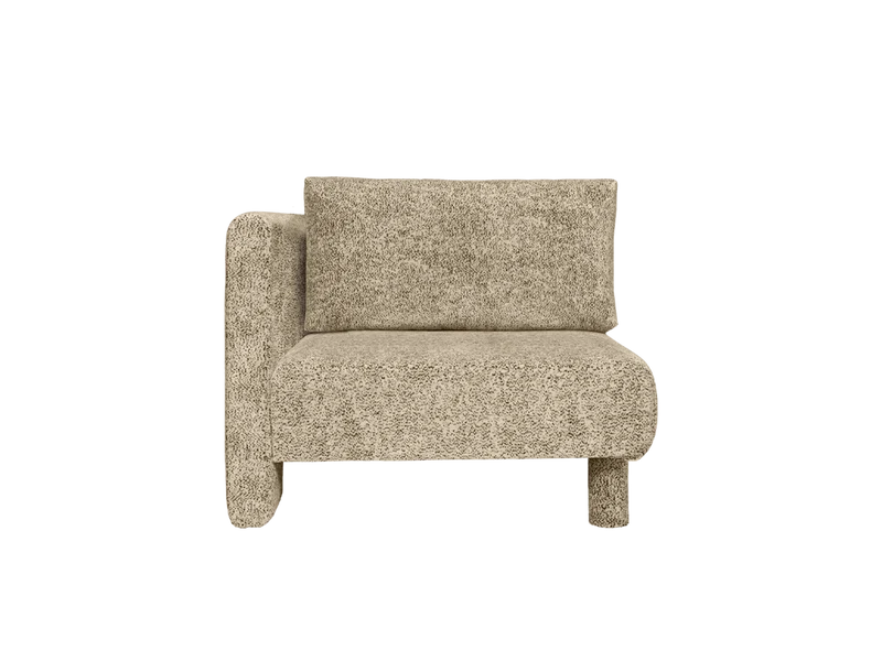 Dase Sofa Armrest Left - Poppy Velvet - Butter/Black