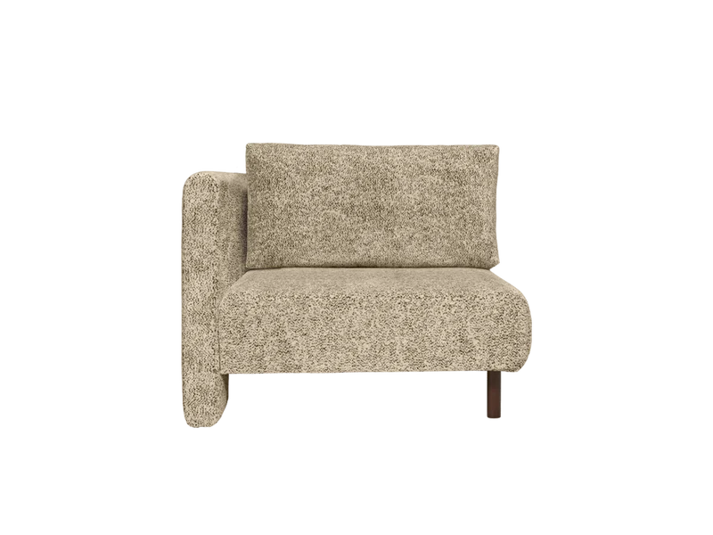 Dase Sofa Armrest Left - Poppy Velvet - Butter/Black