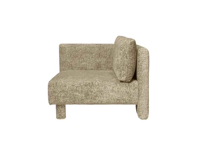 Dase Sofa Armrest Left - Poppy Velvet - Butter/Black