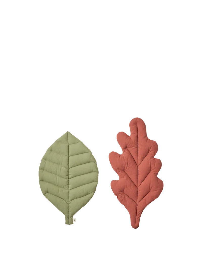 Leaf Cushions - Set of 2 - Tea Green/Baked Clay