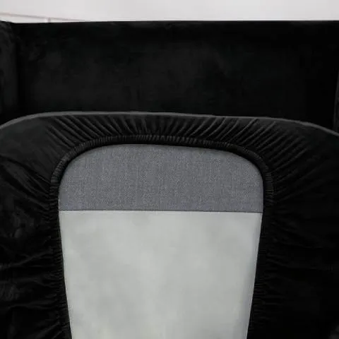 Housse de fauteuil à oreilles velours - Noire - Élégance et Protection