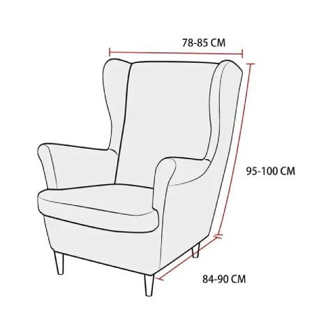 Housse de fauteuil à oreilles velours - Marron - Élégance et Protection