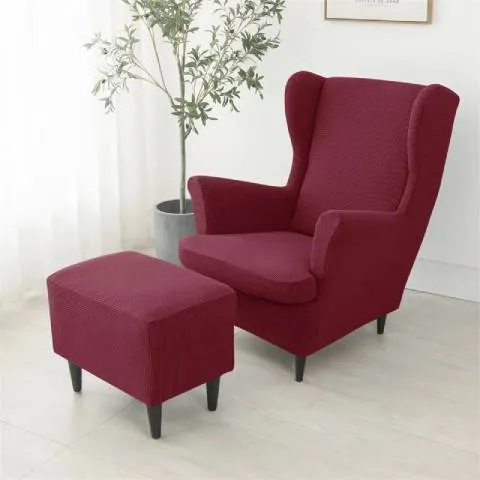 Housse de fauteuil oreiller extensible - rouge bordeaux - Protection et style nordique