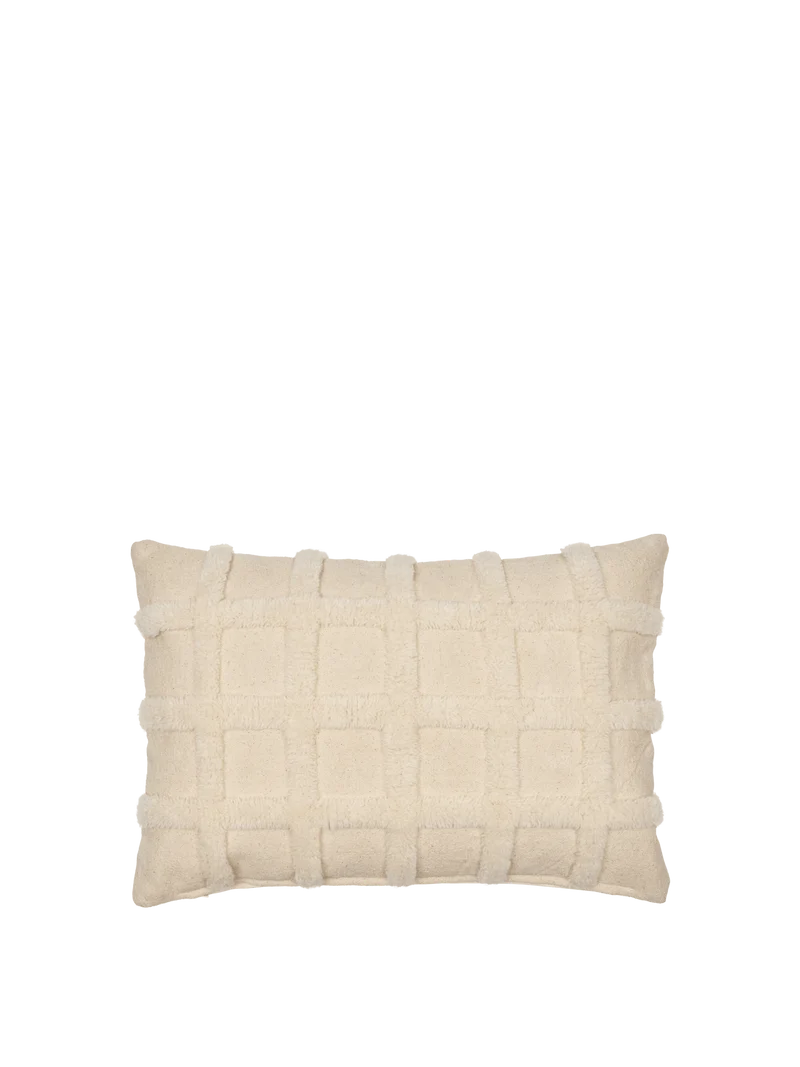 Norte Grid Cushion - Rectangular - Off-White