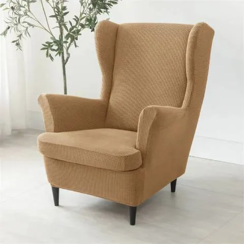 Housse de fauteuil à oreilles extensible - Crème - Protection et style nordique