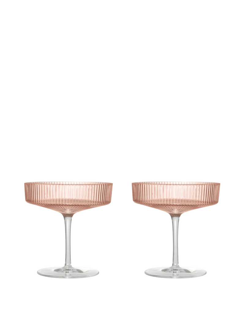Ripple Champagne Saucers - Set of 2 - Blush