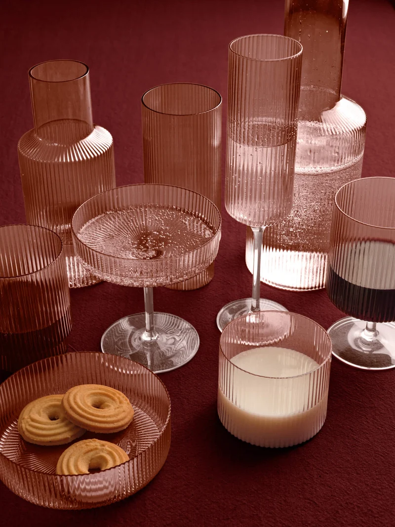 Ripple Champagne Saucers - Set of 2 - Blush