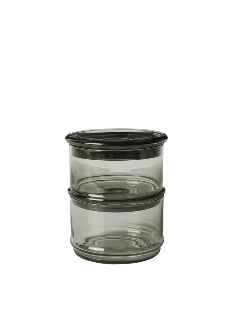 Boya Stackable Containers - Set of 2 - Smoked Grey