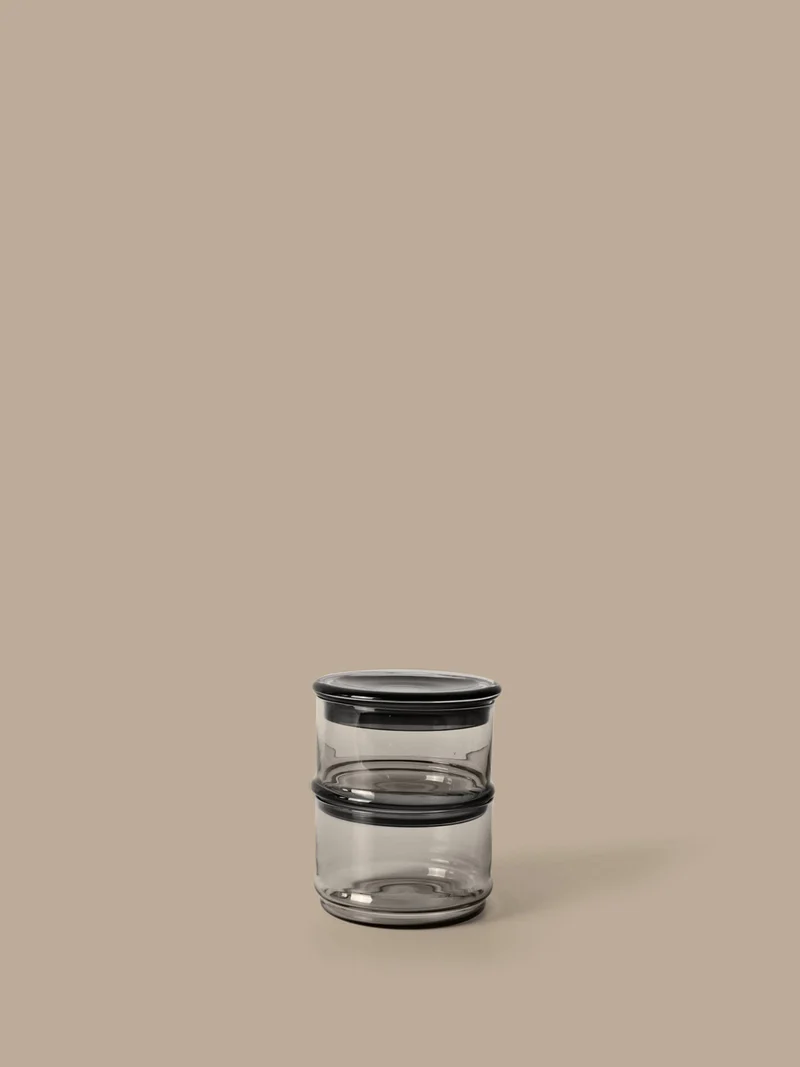 Boya Stackable Containers - Set of 2 - Smoked Grey