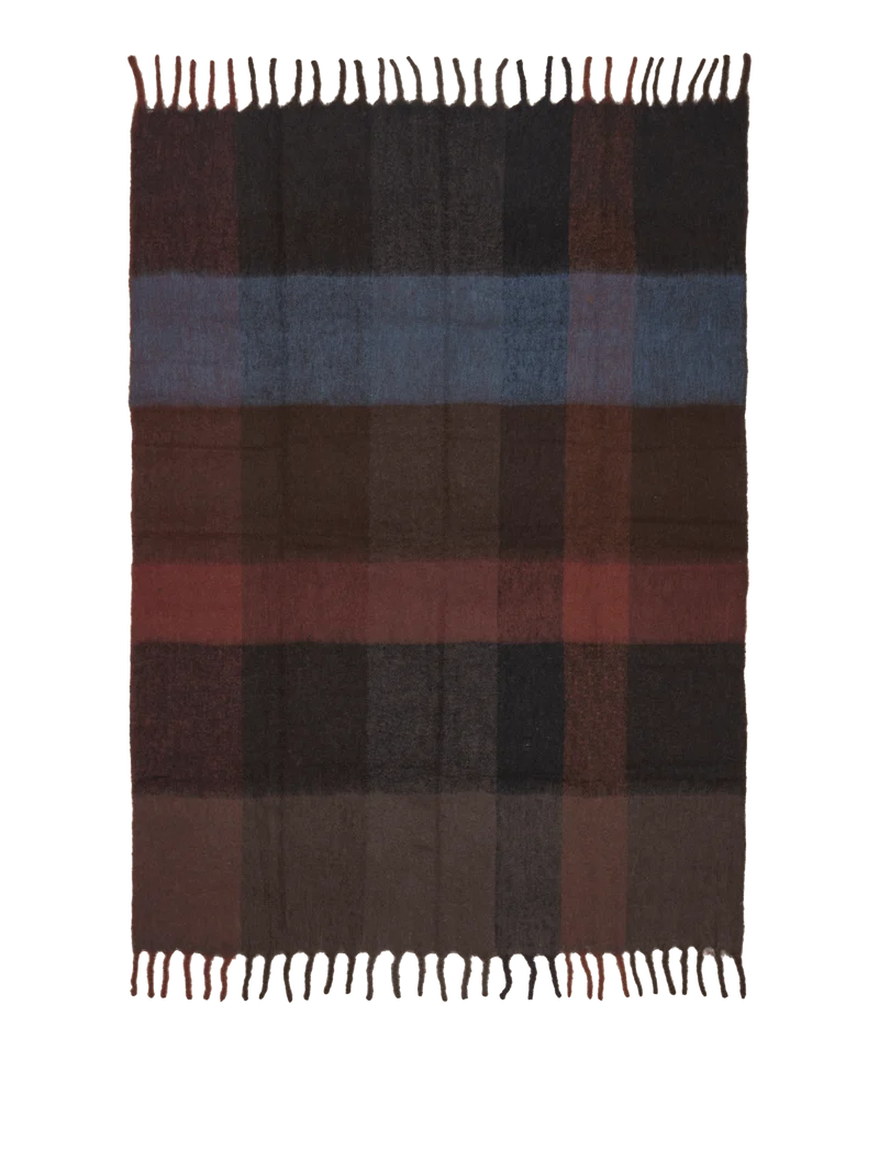 Blur Mohair Blanket - Dark Chocolate/Oxide Red