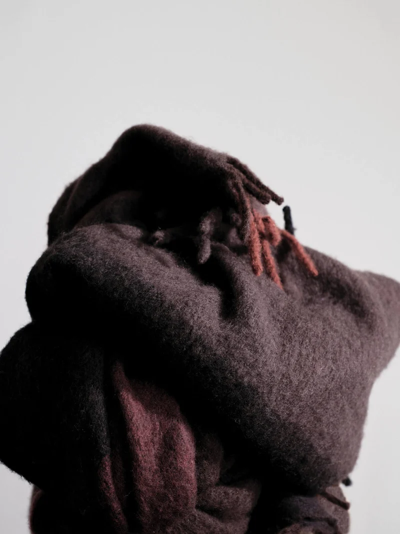Blur Mohair Blanket - Dark Chocolate/Oxide Red