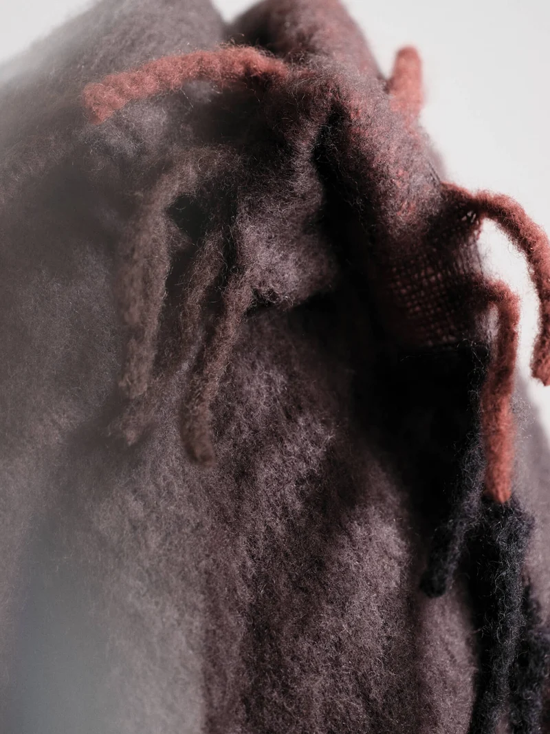 Blur Mohair Blanket - Dark Chocolate/Oxide Red