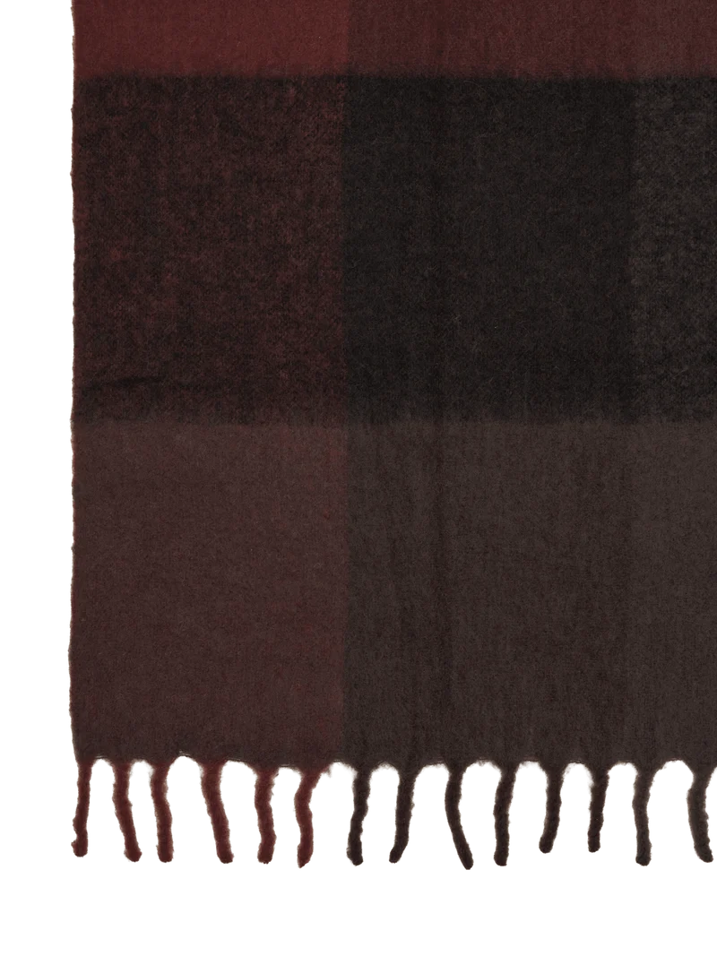 Blur Mohair Blanket - Dark Chocolate/Oxide Red