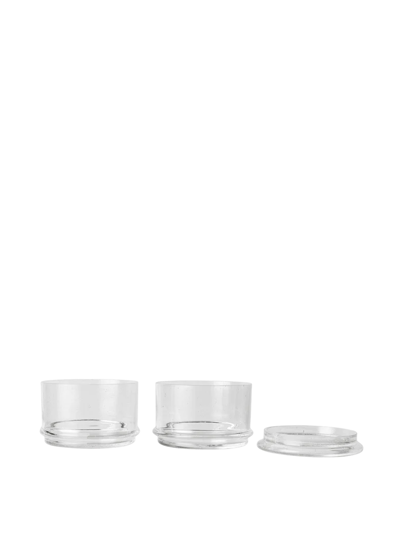 Boya Stackable Containers - Set of 2 - Clear with Bubbles