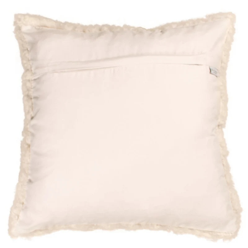 Coussin peau de mouton bouclée clair de lune