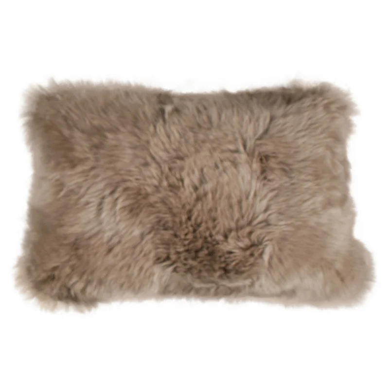 Coussin peau de mouton de Nouvelle-Zélande taupe