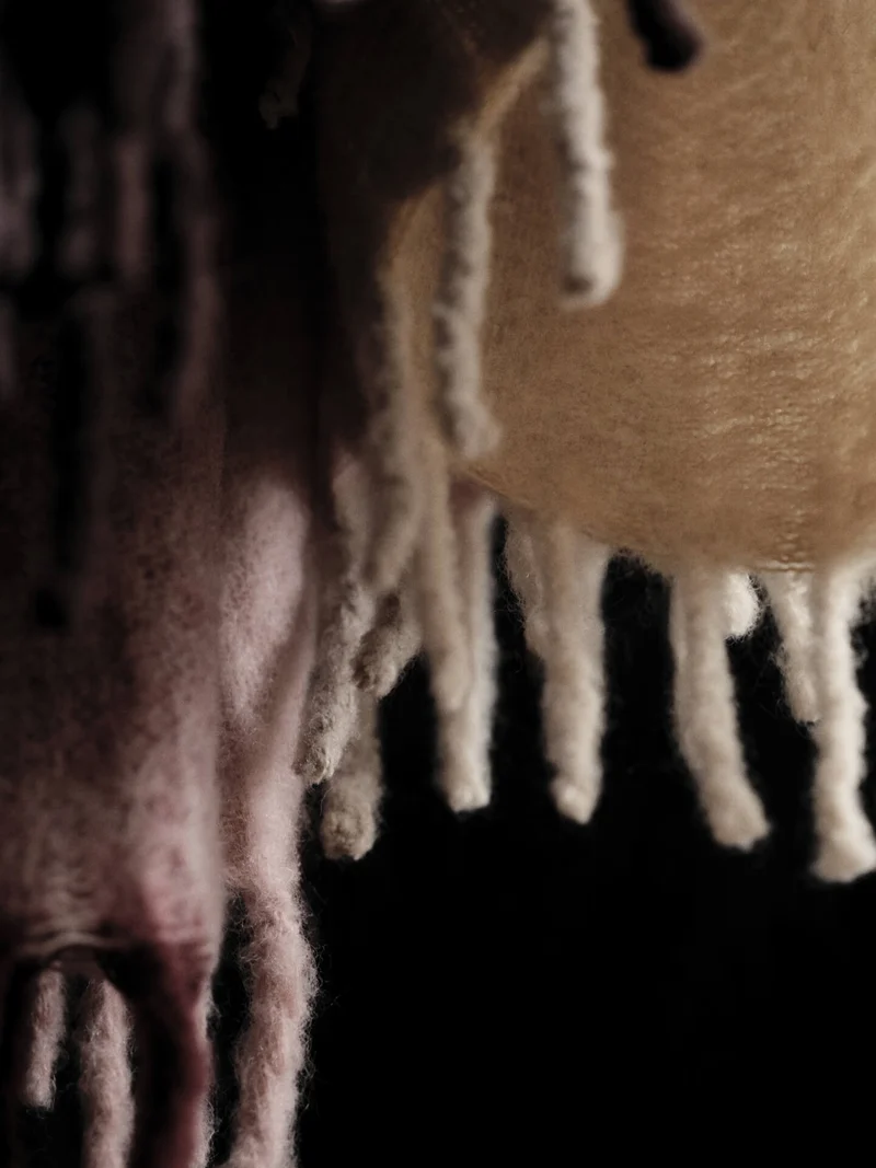 Blur Mohair Blanket - Butter/Pale Rose