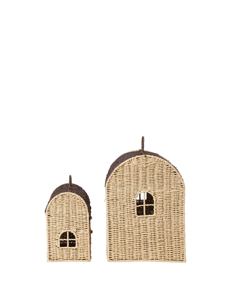Casu Storage Houses - Set of 2 - Natural/Dark Brown