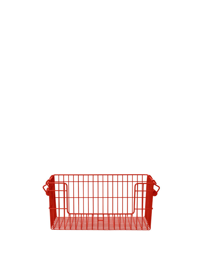 Cala Open Stackable Basket - Set of 2 - Poppy Red