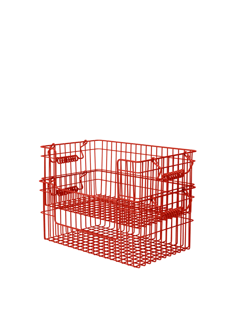 Cala Open Stackable Basket - Set of 2 - Poppy Red