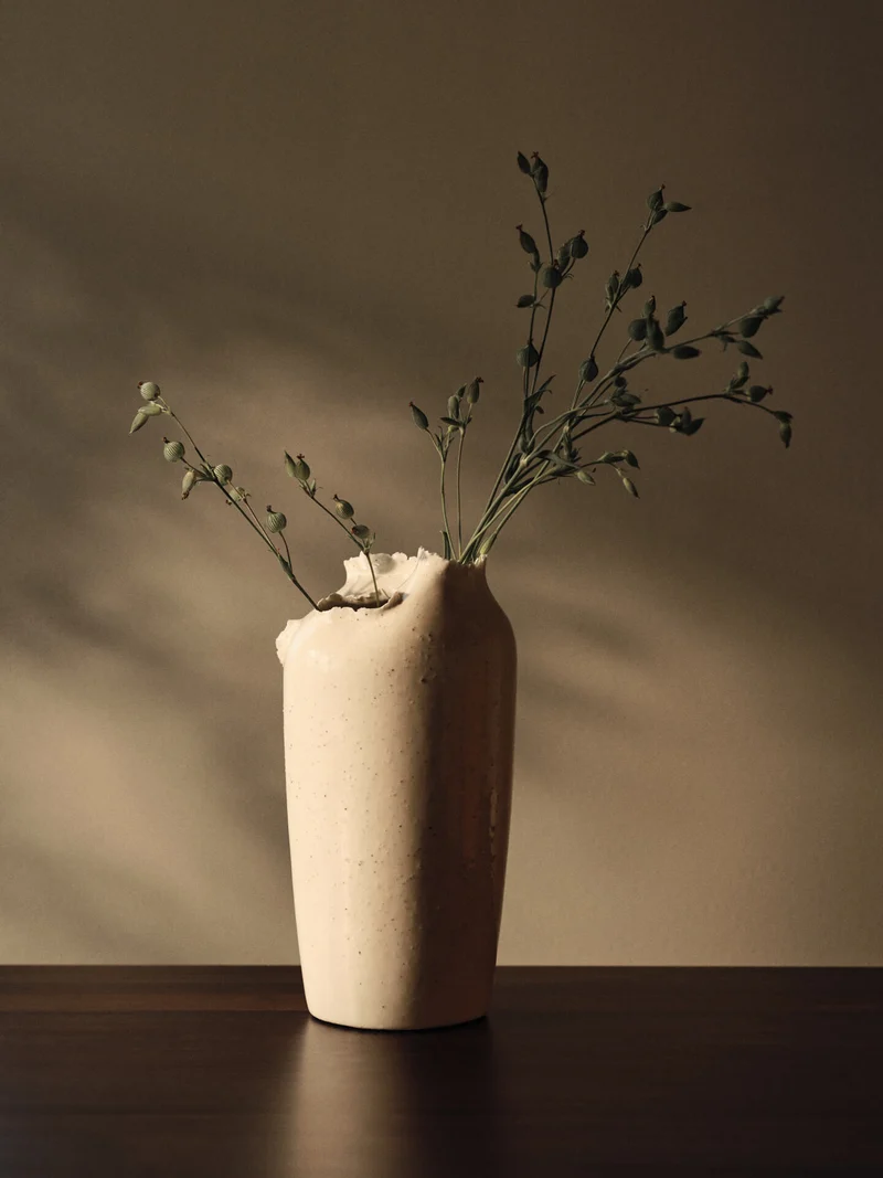Tereo Tall Vase - Off-White Speckle
