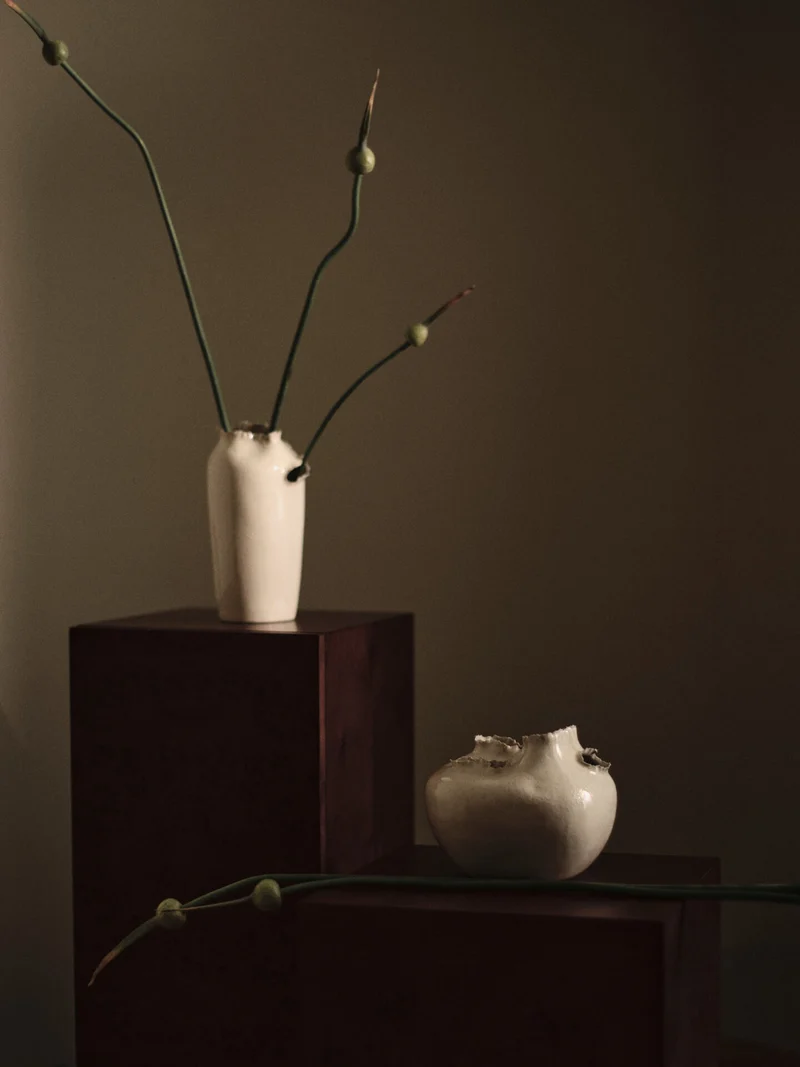Tereo Tall Vase - Off-White Speckle