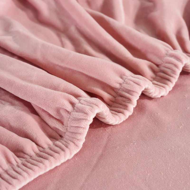 Housse de Canapé d'Angle Velours Rose poudré