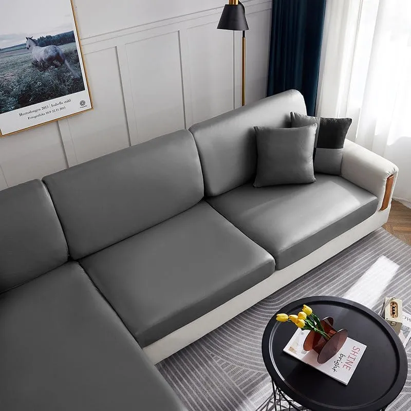 Housse de Coussin de Canapé en Simili Cuir
