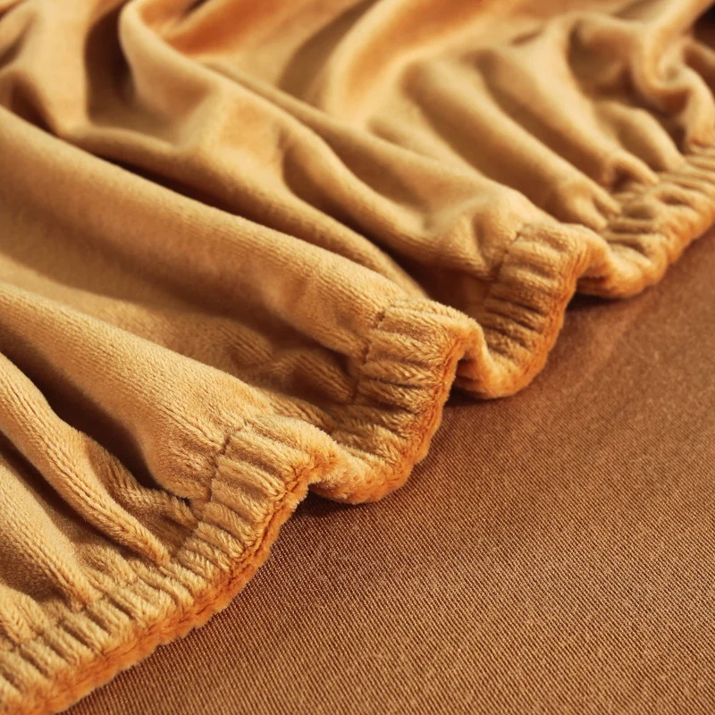 Housse de Canapé d'Angle Velours Camel