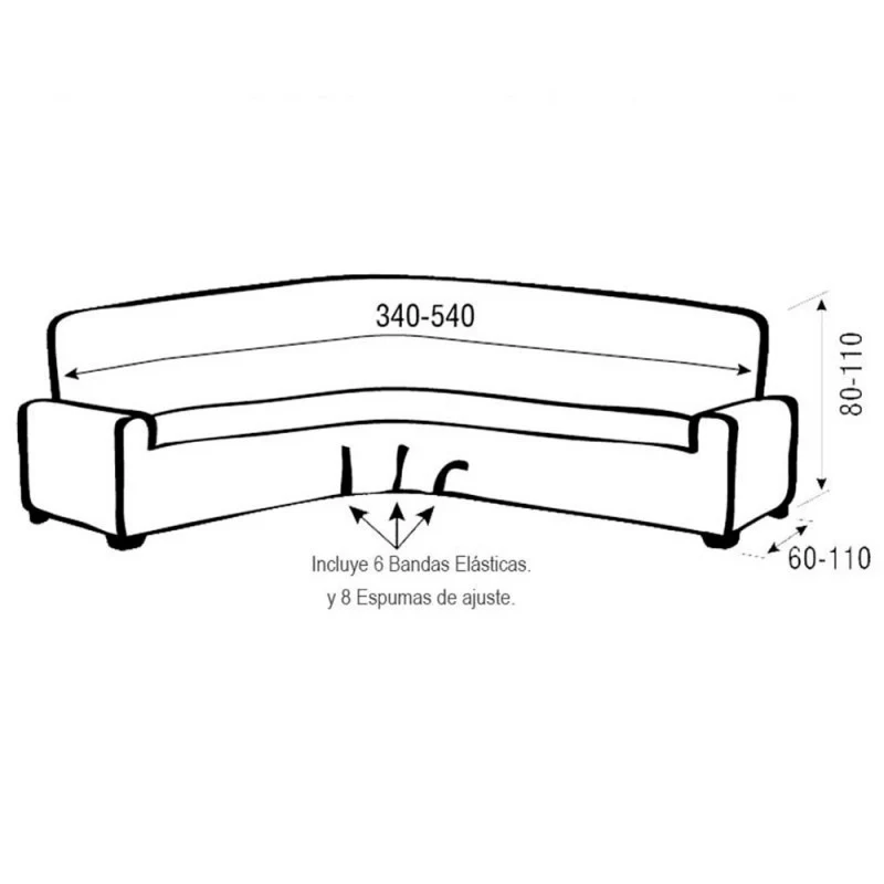Housse superélastique pour canapé d'angle Niagara