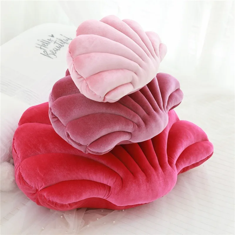 Coussin coquillage rouge