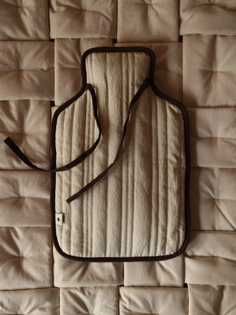 Vari Hot Water Bottle Cover - Natural/Dark Chocolate