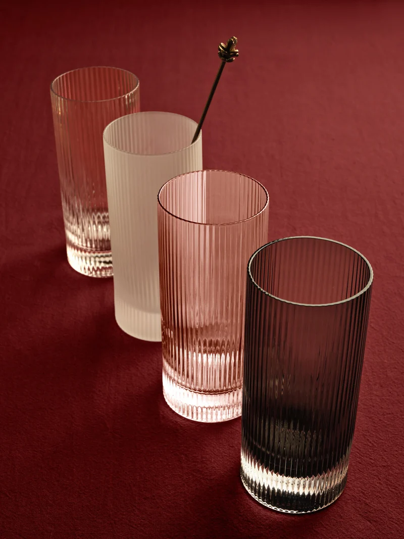 Ripple Highball Glasses - Set of 2 - Smoked Grey
