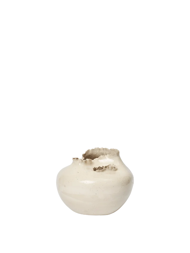 Tereo Round Vase - Off-White Speckle