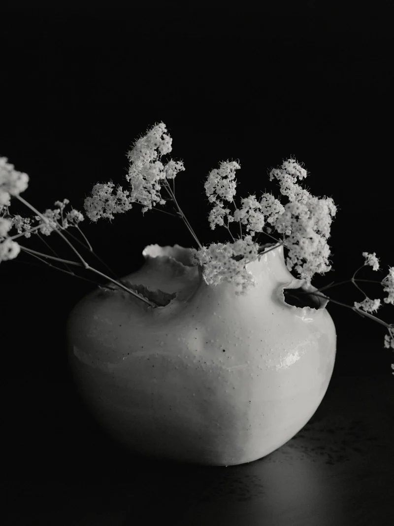 Tereo Round Vase - Off-White Speckle
