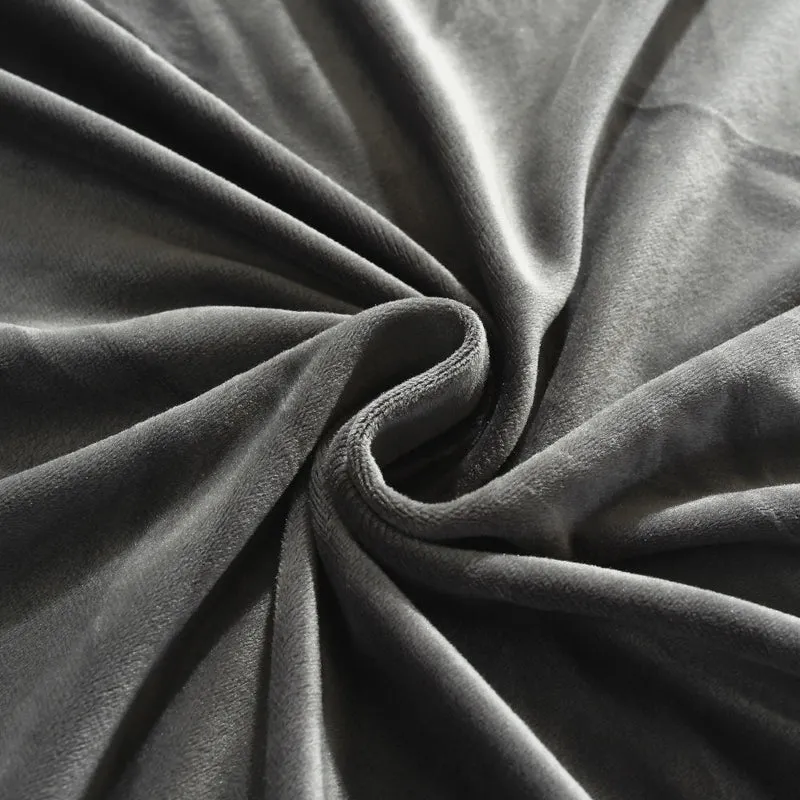 Housse de Canapé d'Angle Velours Gris